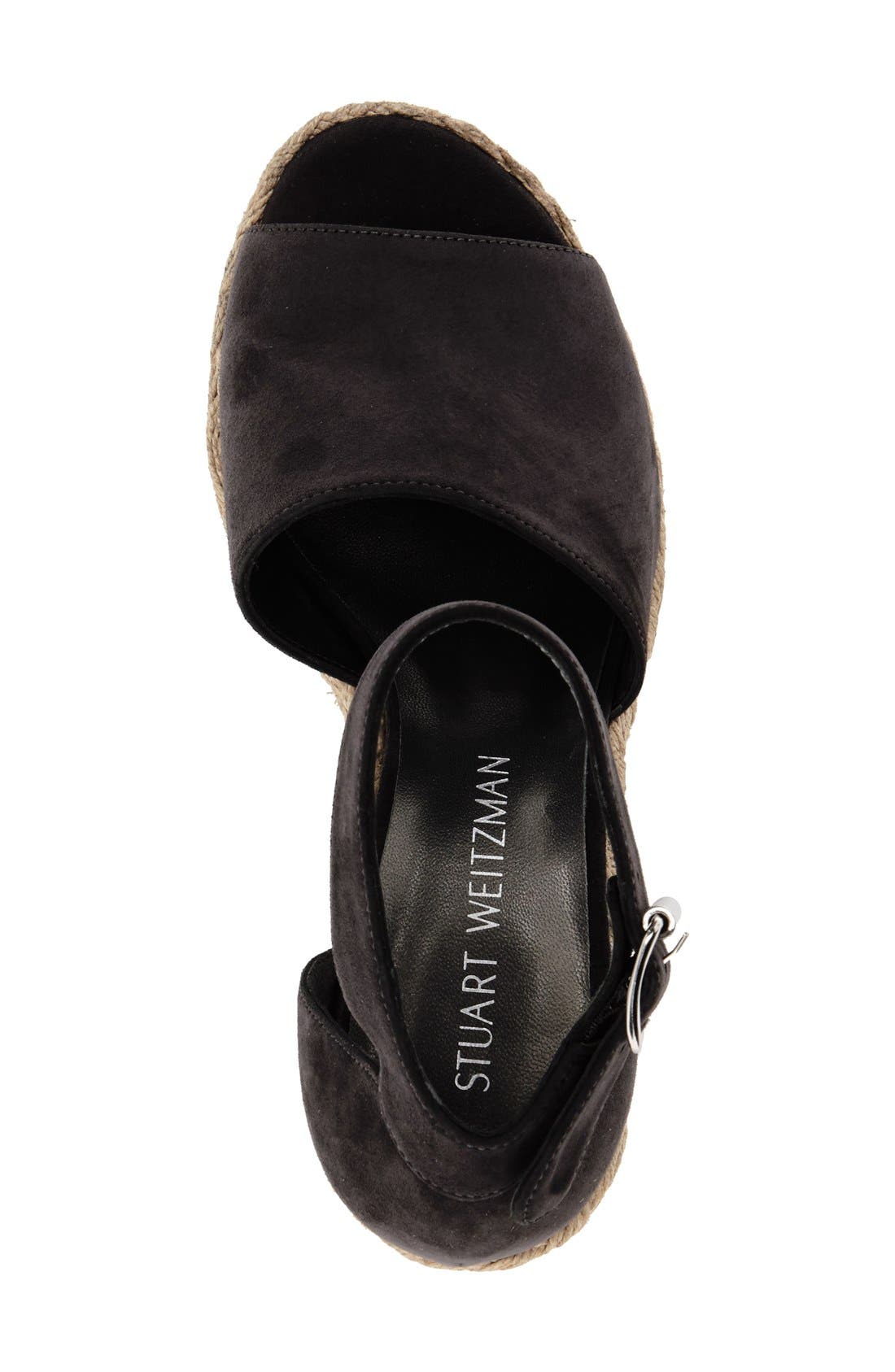 'Soho Gal' Espadrille Wedge Sandal, Alternate, color, BLACK SUEDE