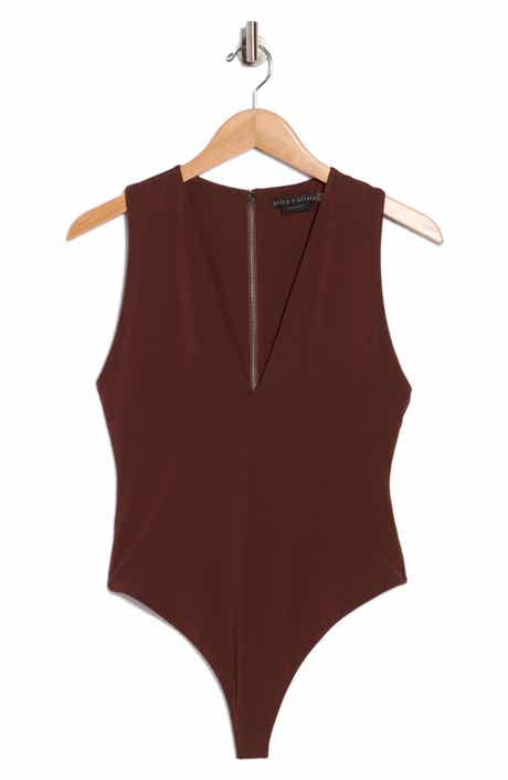 Alice + Olivia Olea V-Neck Bodysuit