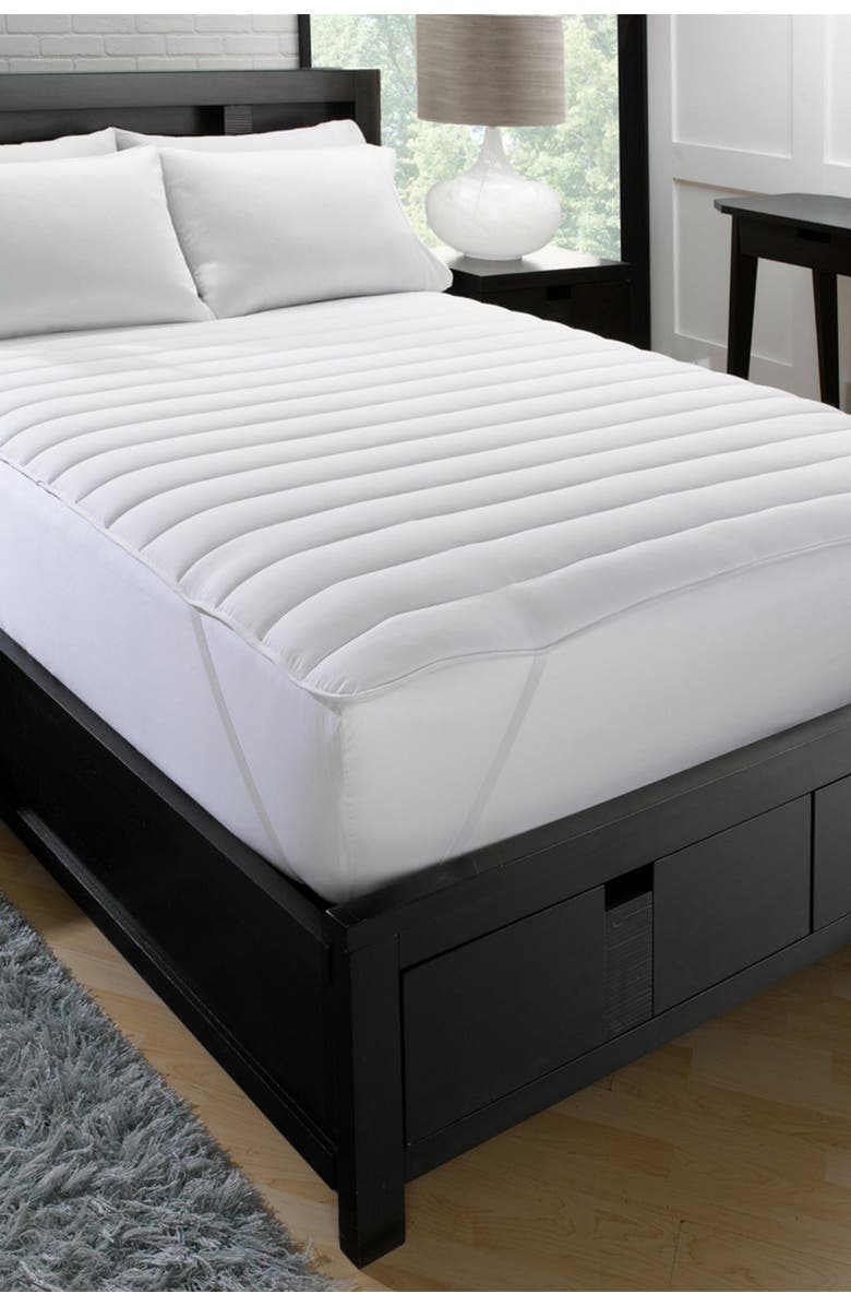 ELLA JAYNE HOME Big & Soft Fiber Bed Full Mattress Pad - 54"x75", Alternate, color, White