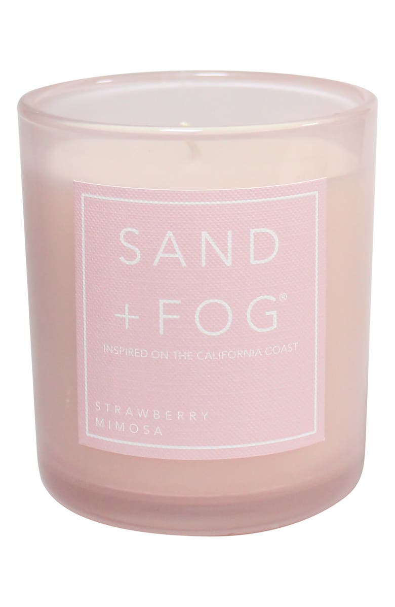 SAND AND FOG Strawberry Mimosa Pink Tag Candle, Main, color,