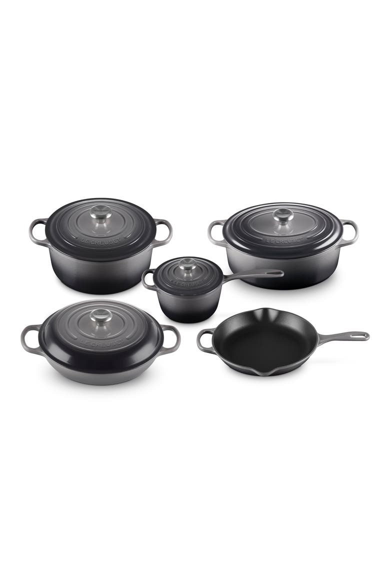 Signature 9-Piece Enameled Cast Iron Set, Main, color, OYSTER