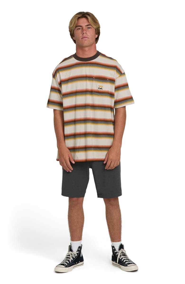 Billabong Baxter Oversize Stripe Pocket T-Shirt, Alternate, color, Oatmeal