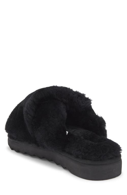 Ez Feet Genuine Shearling Mule In Black