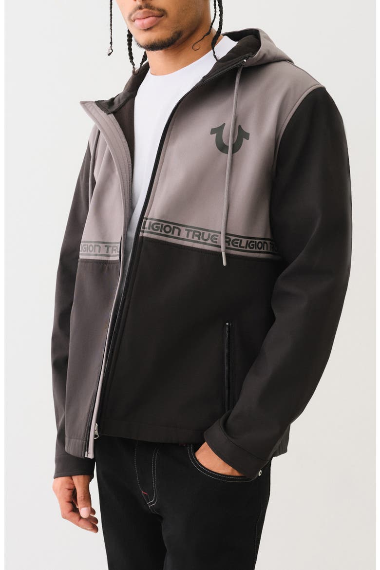Soft Shell Wind Breaker Jacket, Alternate, color, GRANITE GREY / BLACK