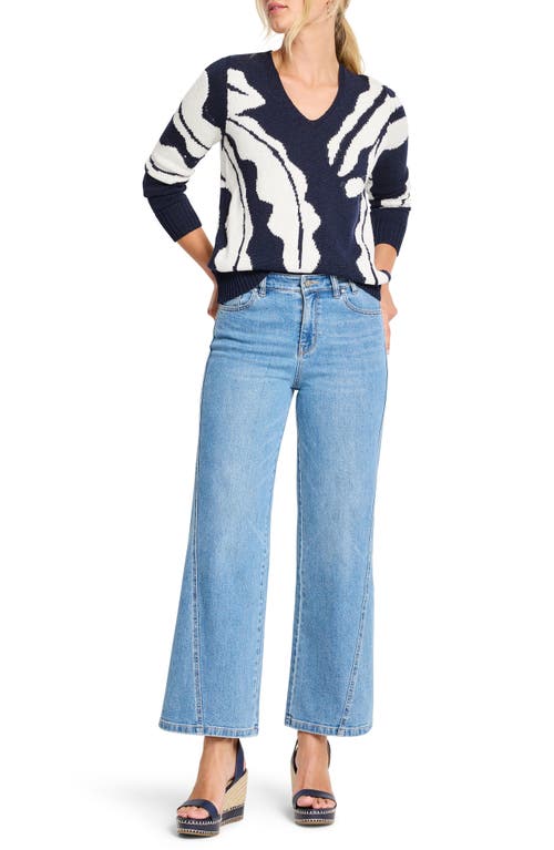 Nic + Zoe Nic+zoe Shadow Reef Sweater In Indigo Multi