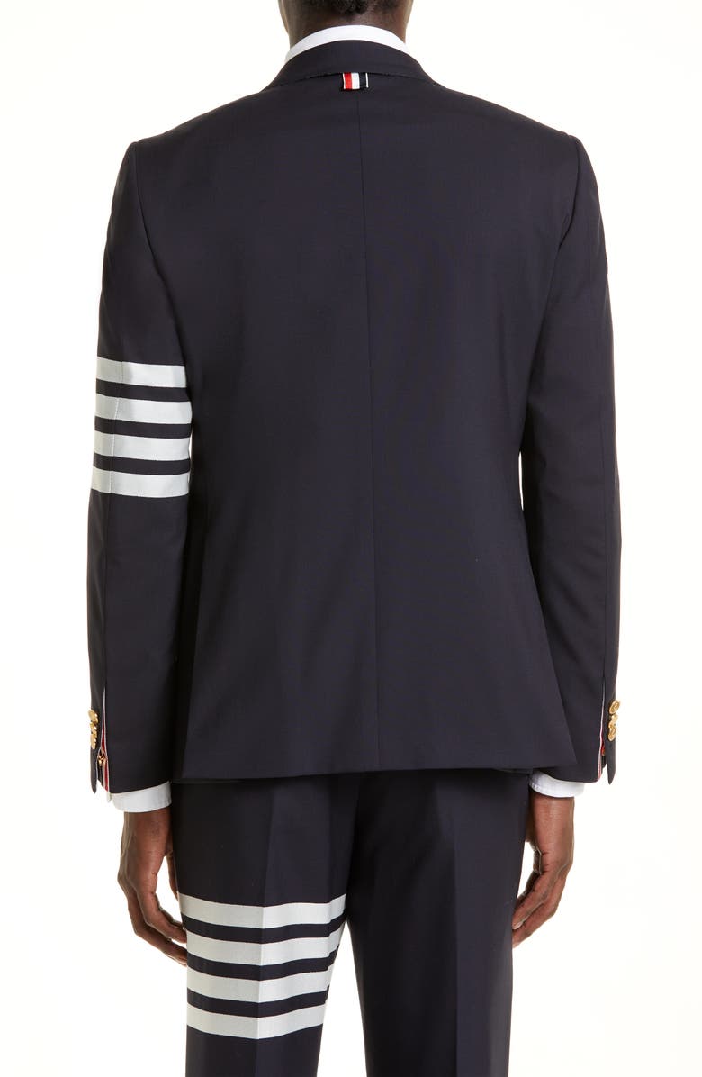 Thom Browne 4 Bar Mélange Wool Sport Coat, Alternate, color, Navy