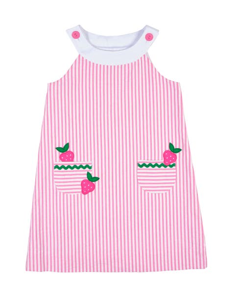 Seersucker Dress With Strawberries (Toddler, Little Kid, Big Kid)