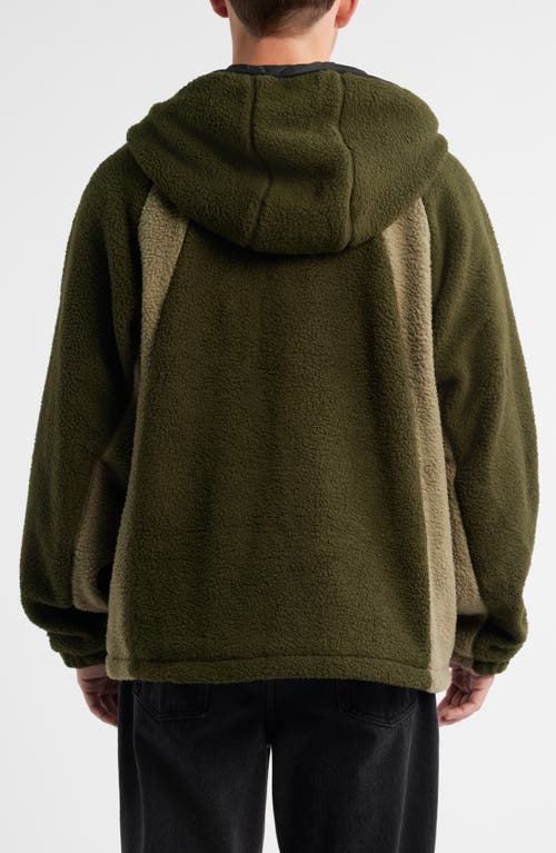 Obey Alta Fleece Hooded Jacket In Green