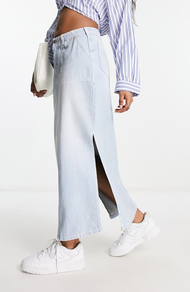 ASOS DESIGN Denim Maxi Skirt, Alternate, color,