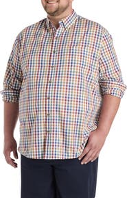 Harbor Bay by DXL Big & Tall Easy-Care Small Plaid Sport Shirt