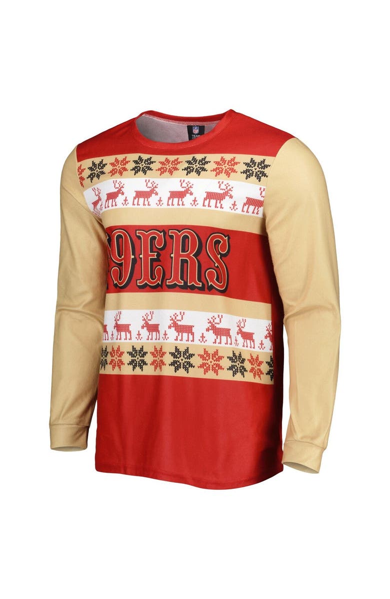 FOCO Men's FOCO Scarlet San Francisco 49ers Team Ugly Pajama Set, Alternate, color, 