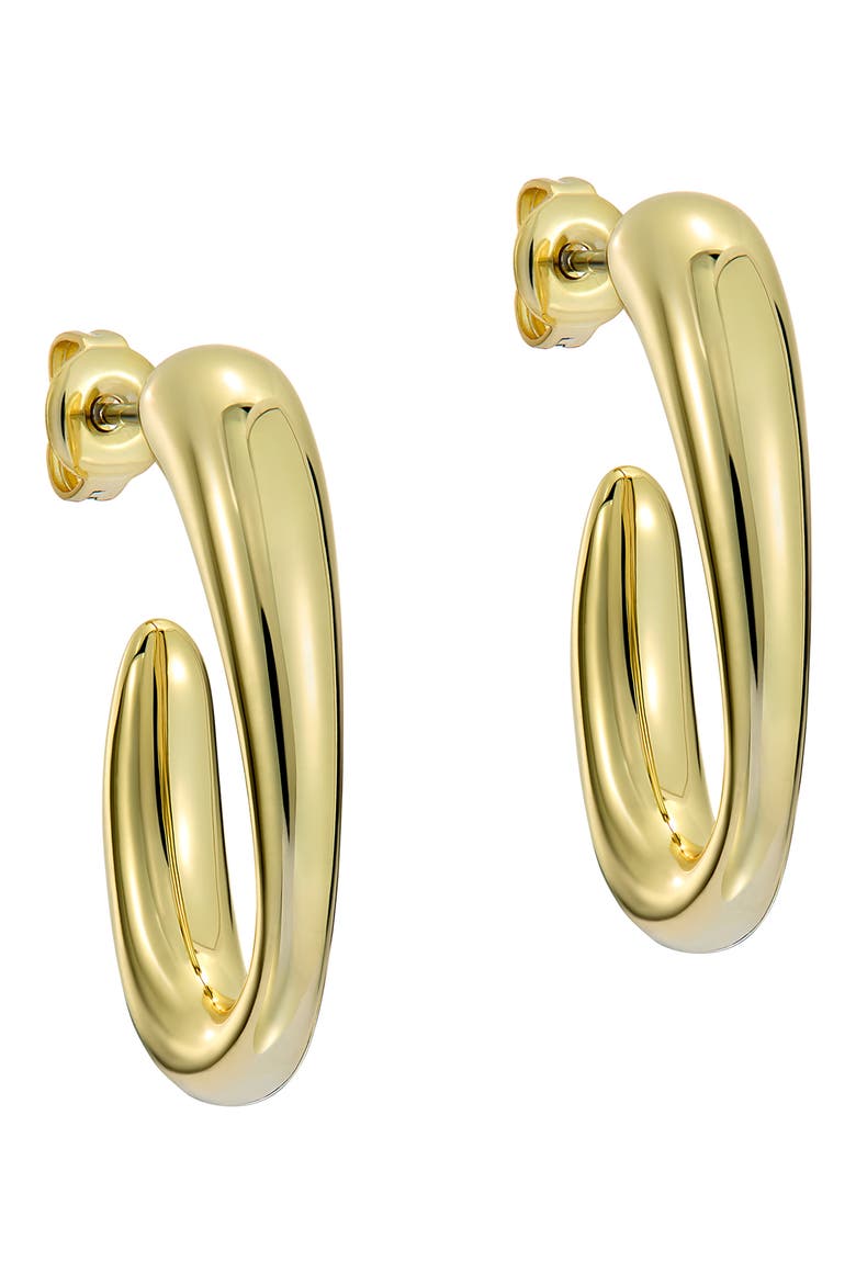 Cori Contour Hoop Earrings, Main, color, METALLIC GOLD