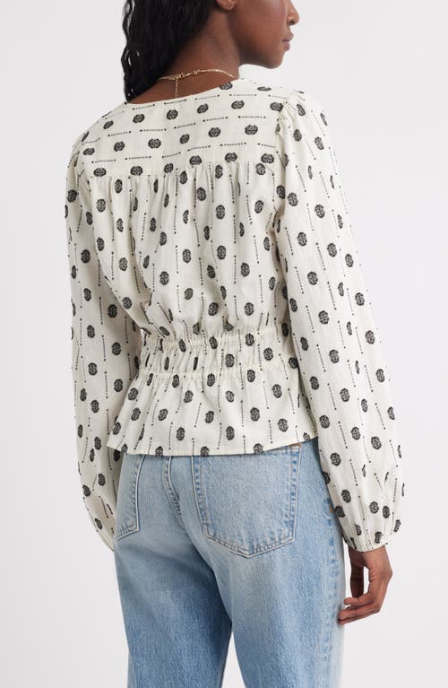 Treasure & Bond Tied Peplum Top In White