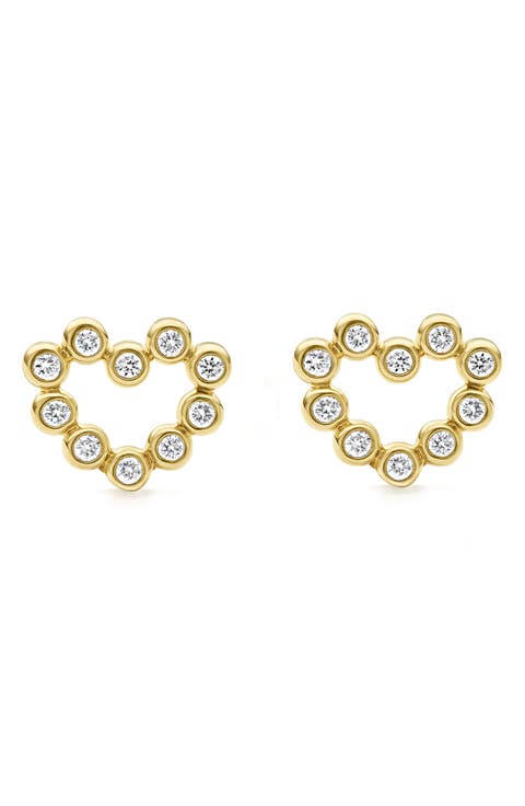 KSL Diamond Heart Stud Earrings
