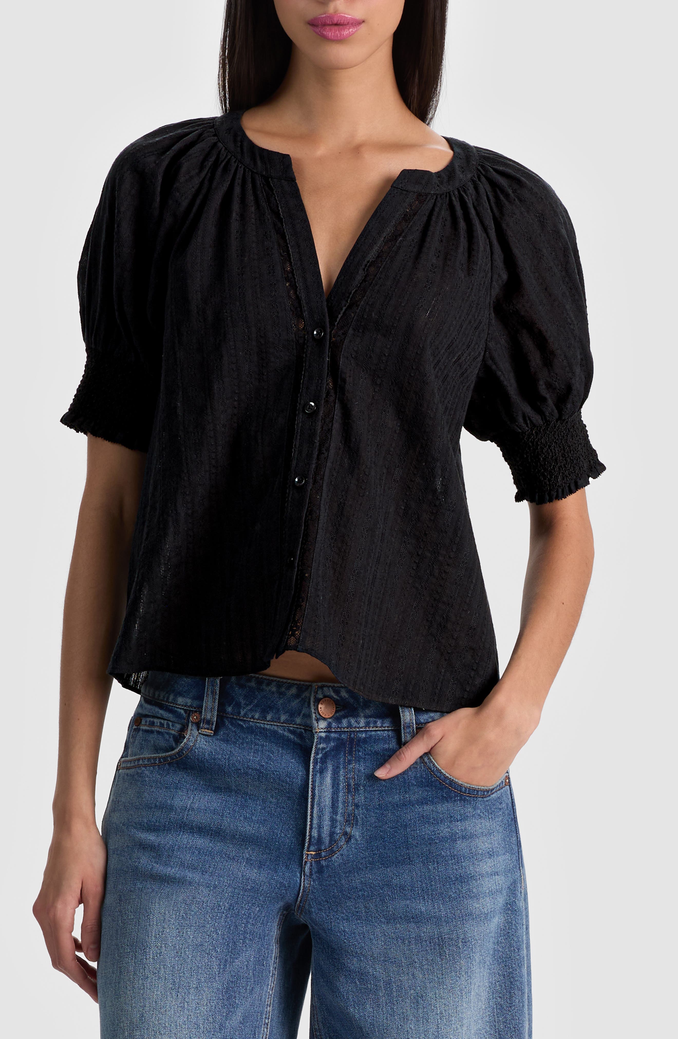 Thalia Puff Sleeve Button Shirt