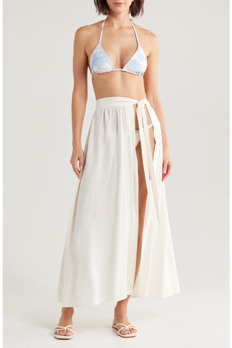 Louise Side Tie Cover-Up Maxi Skirt, Main, color, IVORY