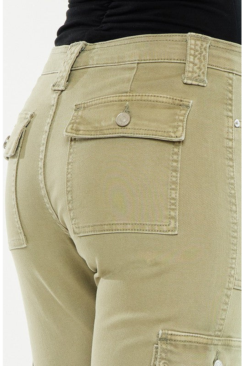 Lavinia High Rise Slim Straight Leg Cargo Pants, Alternate, color, Olive