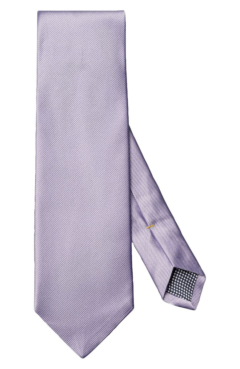 Eton Light Purple Solid Silk Twill Tie, Main, color, Light Purple