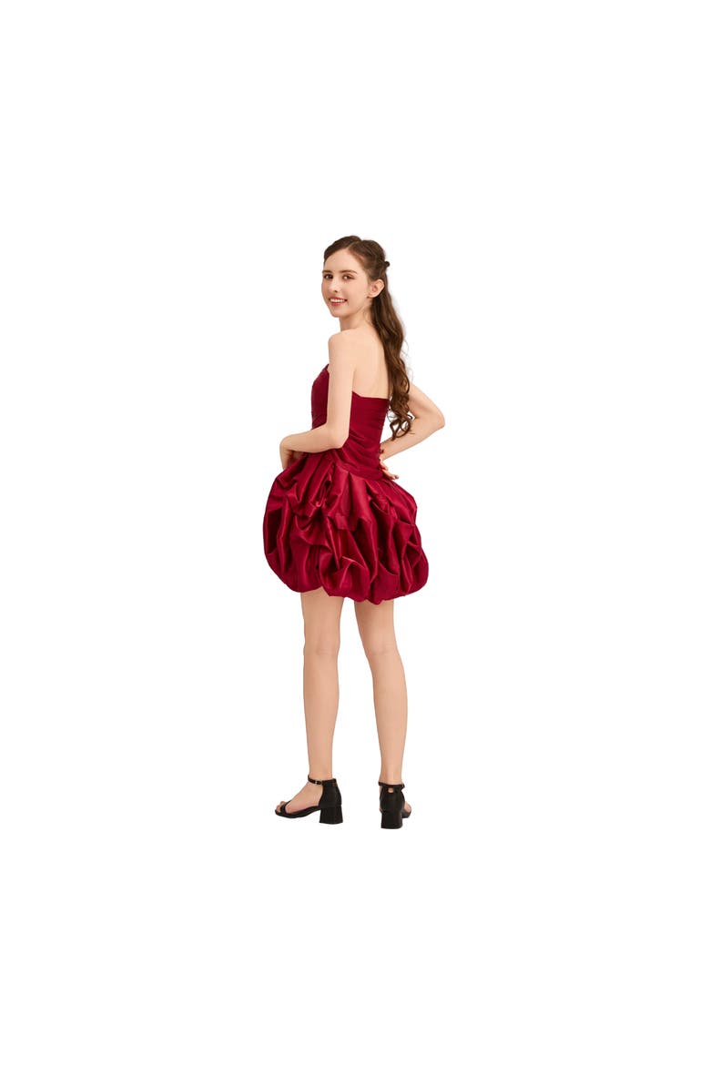 Dramatic Flare Dress, Alternate, color, Burgundy