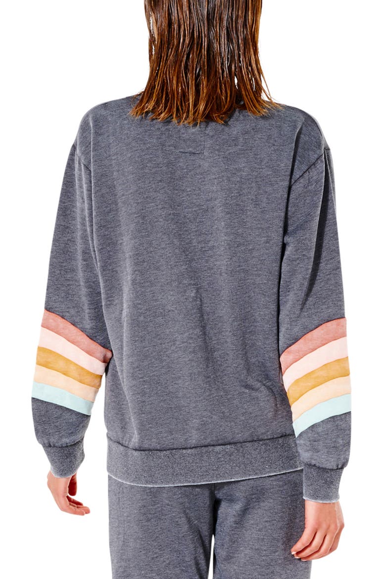 Sunseeker Stripe Sweatshirt, Alternate, color, WASHED BLACK