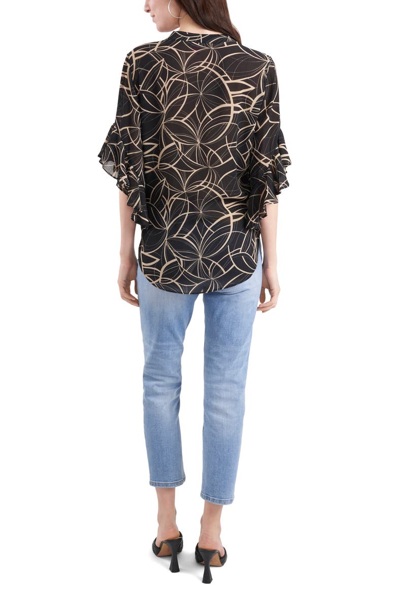 Swirl Print Top, Alternate, color, RICH BLACK