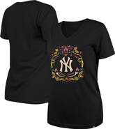 New Era Women's New Era Black New York Yankees Día de los Muertos V-Neck T-Shirt