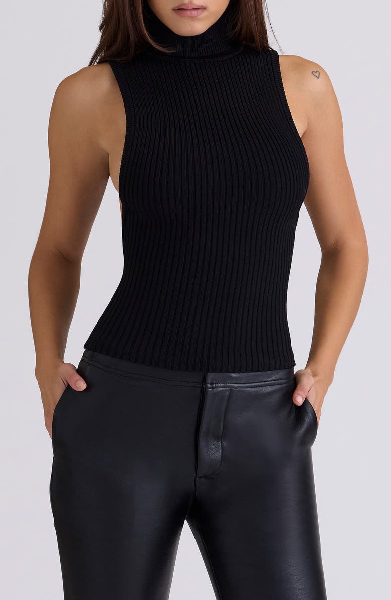 HOUSE OF CB Dina Backless Rib Turtleneck Sweater, Main, color,
