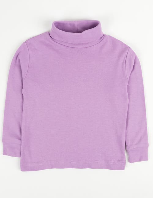 Leveret Kids Turtleneck, 100% Cotton, Solid Colors In Purple