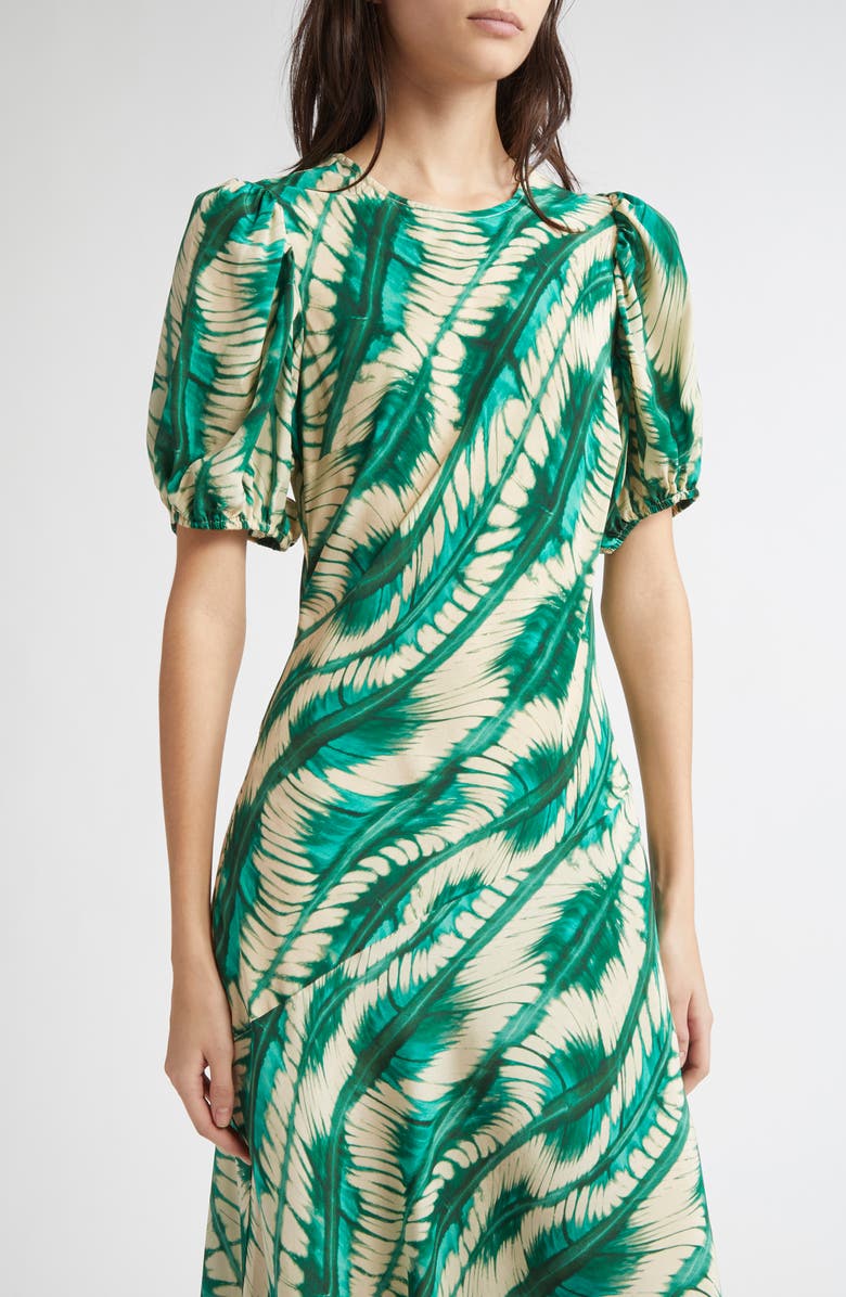 Ulla Johnson Ines Puff Sleeve Silk Maxi Dress, Alternate, color, 