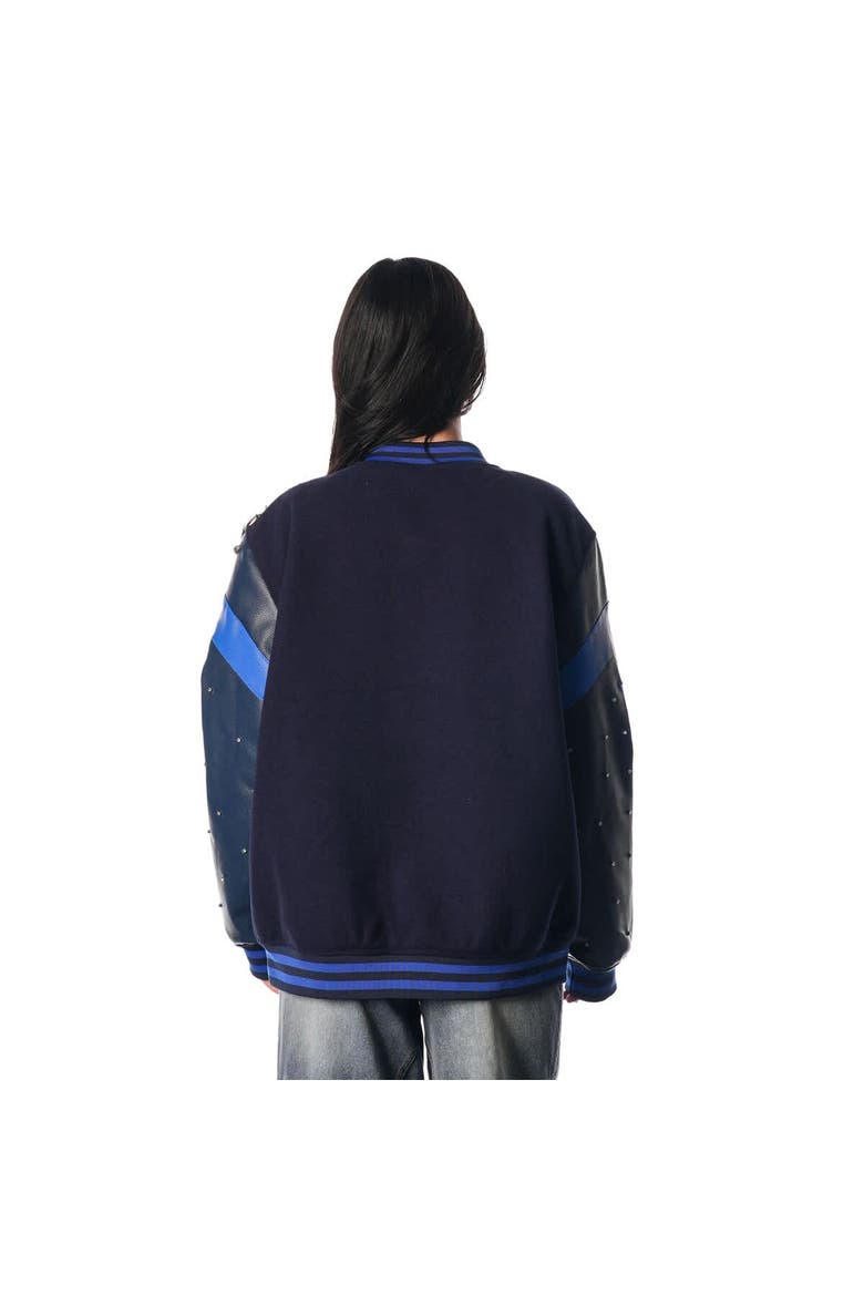 Women's The Wild Collective Blue New York Rangers Full-Snap Varsity  Jacket, Alternate, color, Blue