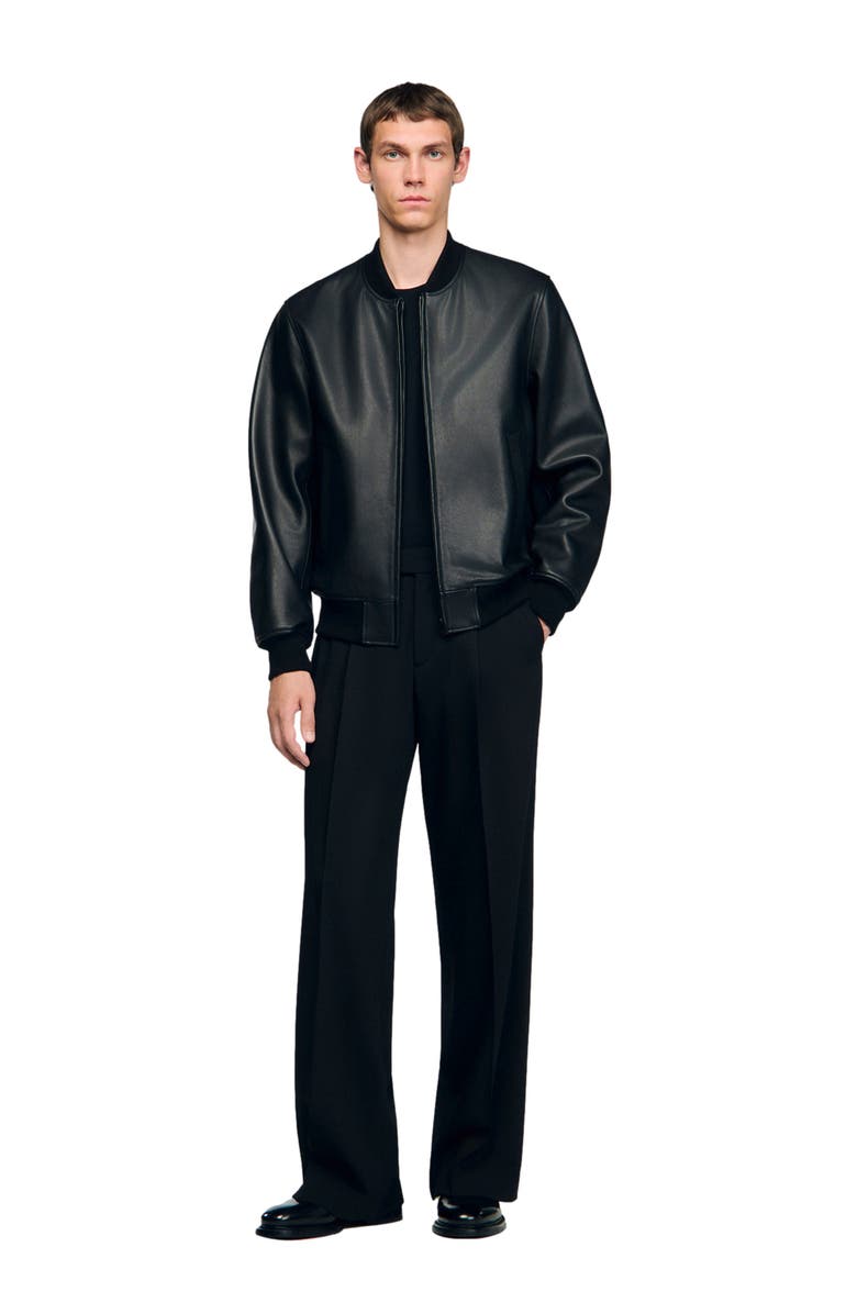 SANDRO Leather jacket, Alternate, color,