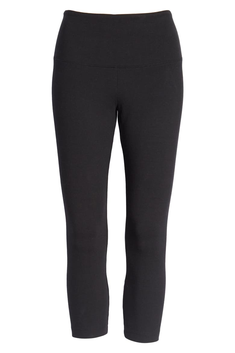 'Lyssentials Flattering Crop Leggings, Alternate, color, BLACK