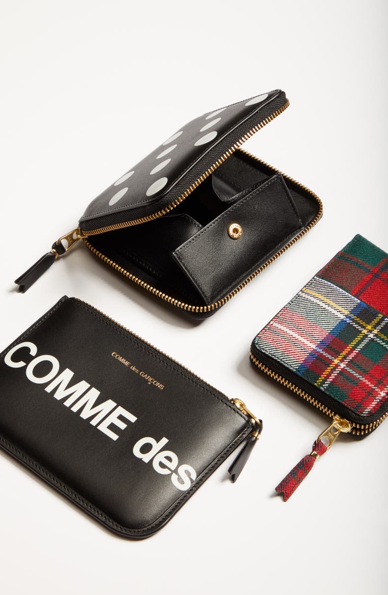 Comme des Garçons Wallets Dot Print Leather Wallet, Alternate, color, Black