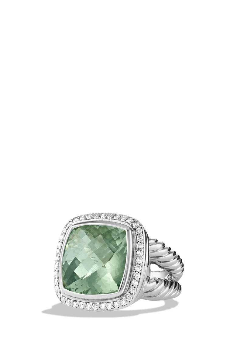 'Albion' Ring with Semiprecious Stone & Diamonds, Main, color, PRASIOLITE