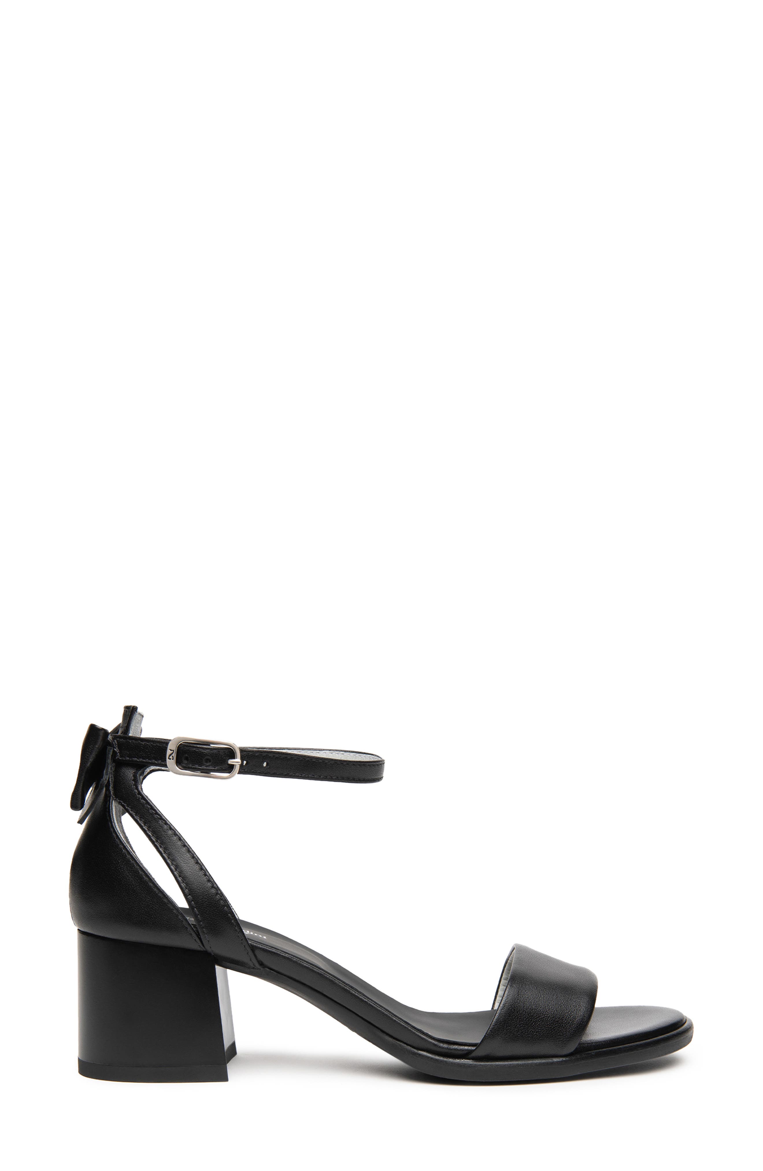 NeroGiardini Ankle Strap Block Heel Sandal, Alternate, color, Black