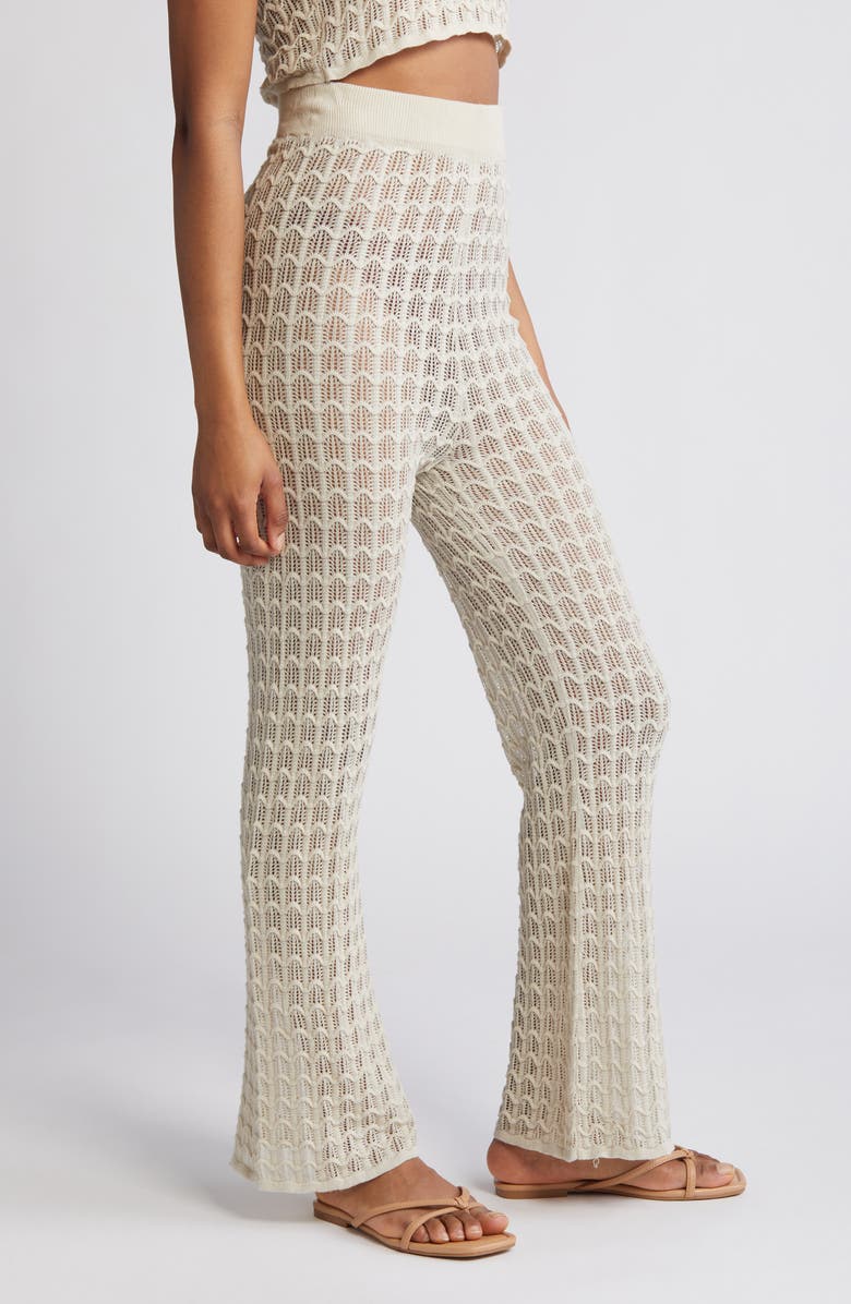 Rip Curl Santorini Sun Pointelle Stitch Sweater Pants, Alternate, color, Shell