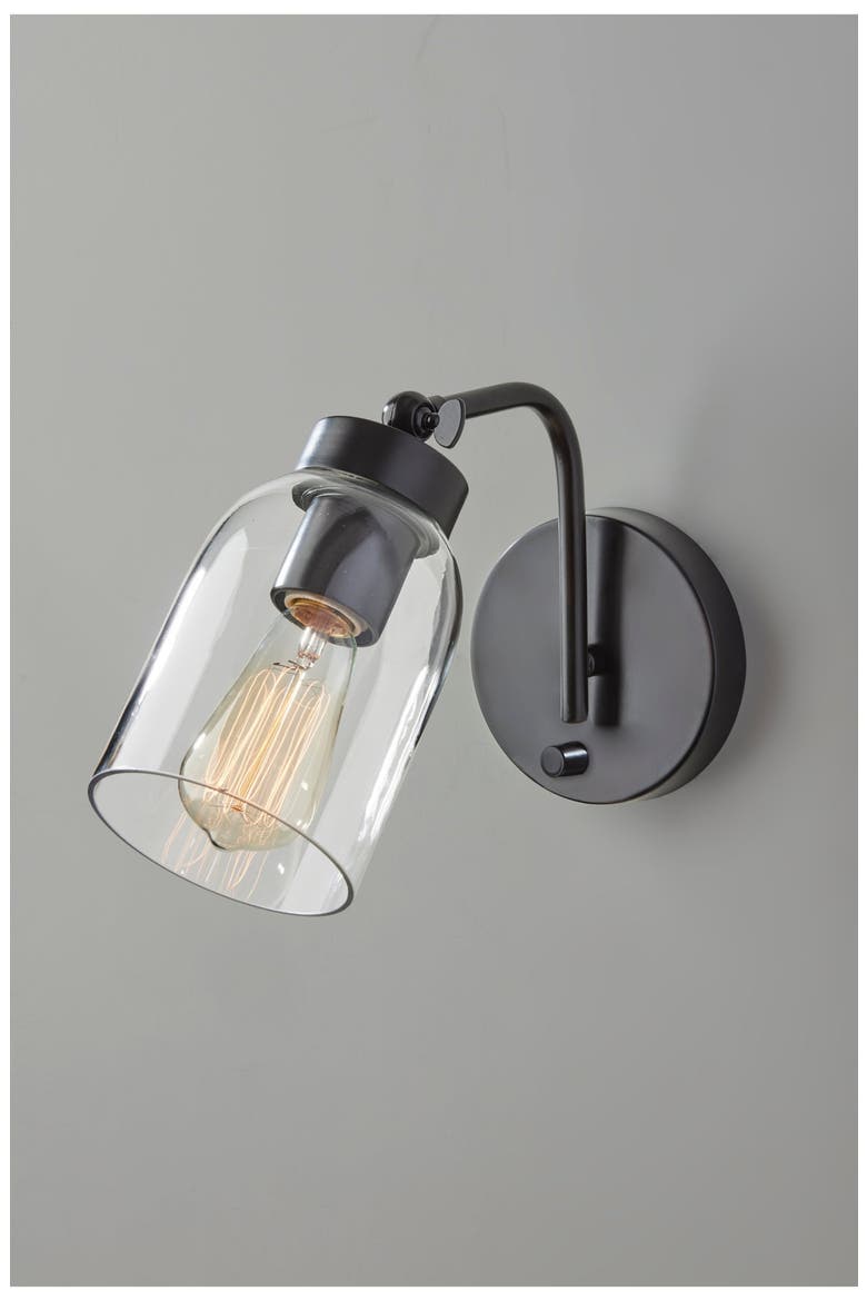 Bristol Wall Lamp, Alternate, color, BLACK