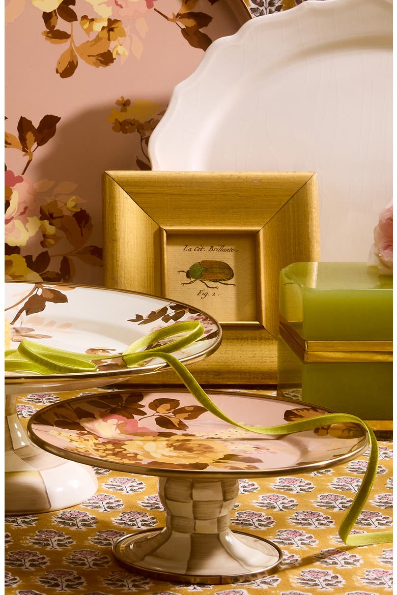 Wild Rose Mauve Mini Pedestal Platter, Alternate, color, MAUVE