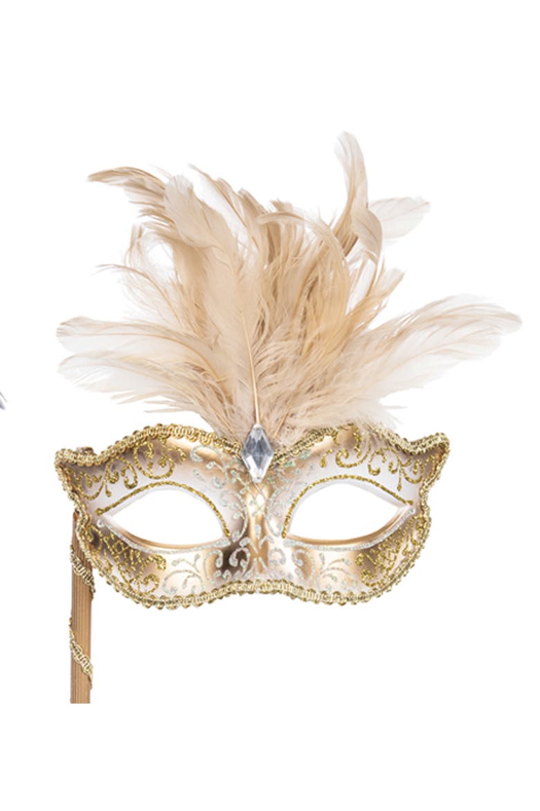 Masquerade Stick with Costume Mask Assortment of 2, Alternate, color, Gold