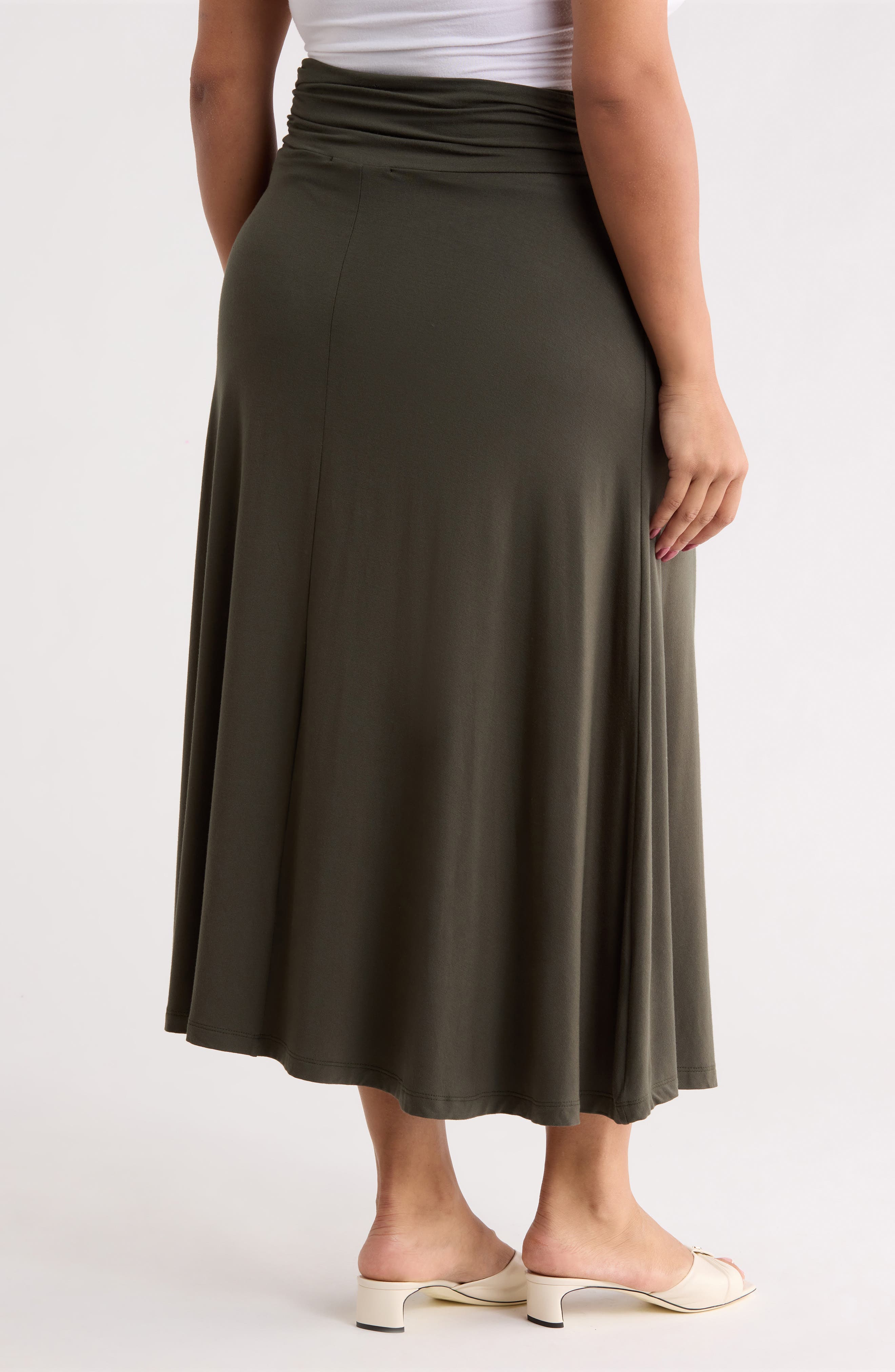 Renee C Foldover Waist Midi Skirt (Women) | Nordstromrack