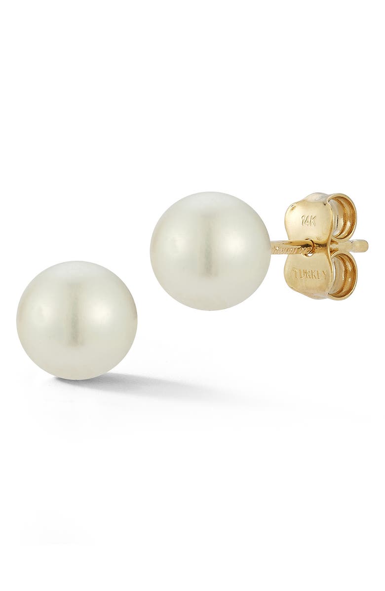 Ember Fine Jewelry 14K Gold Freshwater Pearl Stud Earrings, Main, color, Gold