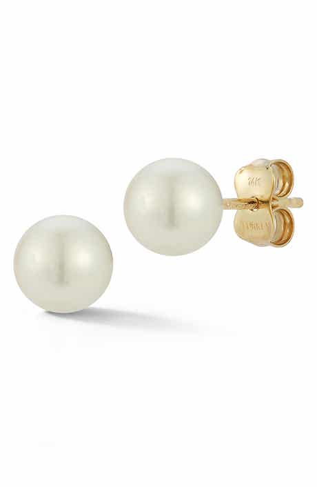 Ember Fine Jewelry 14K Gold Freshwater Pearl Stud Earrings