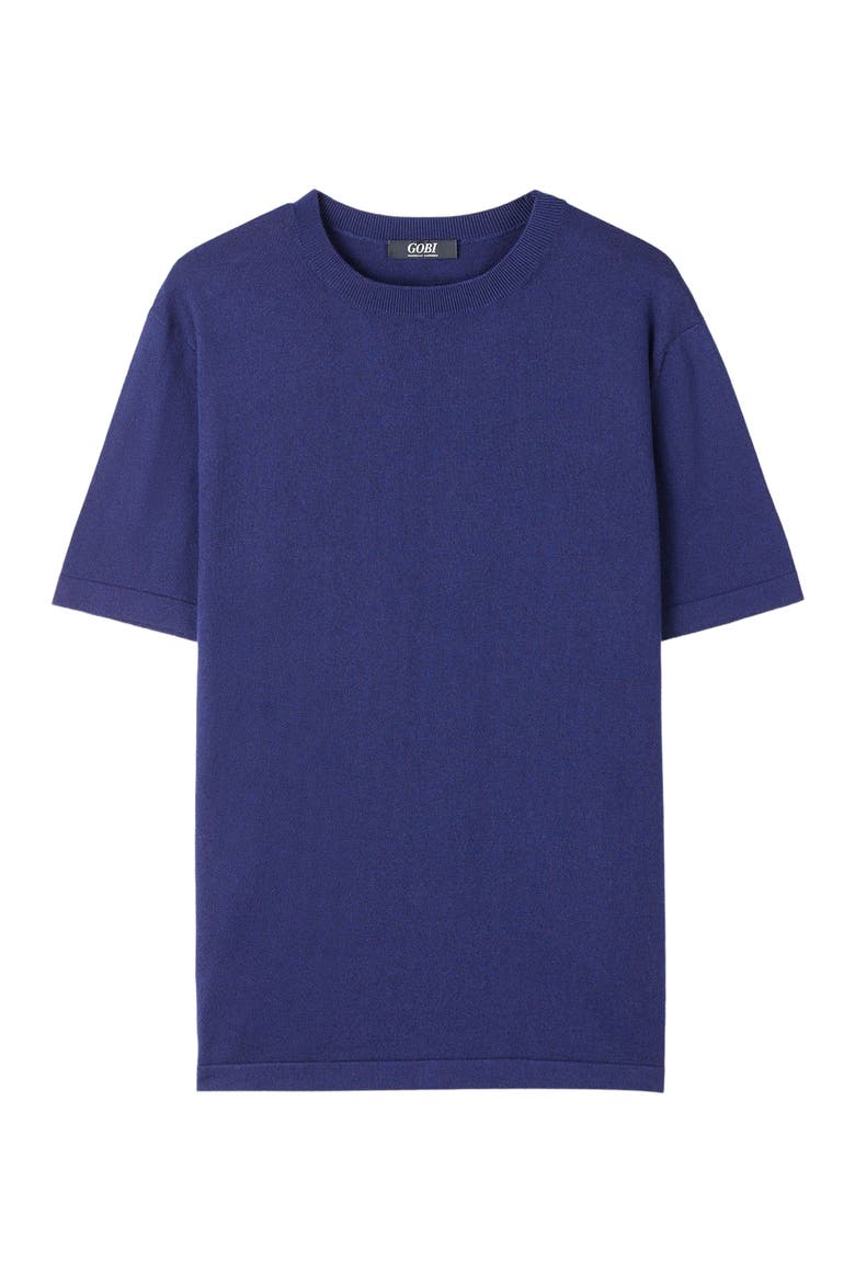 Men's Cotton Silk Cashmere Blend T-shirt, Alternate, color, navy