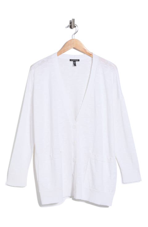 V-Neck Organic Linen & Organic Cotton Cardigan