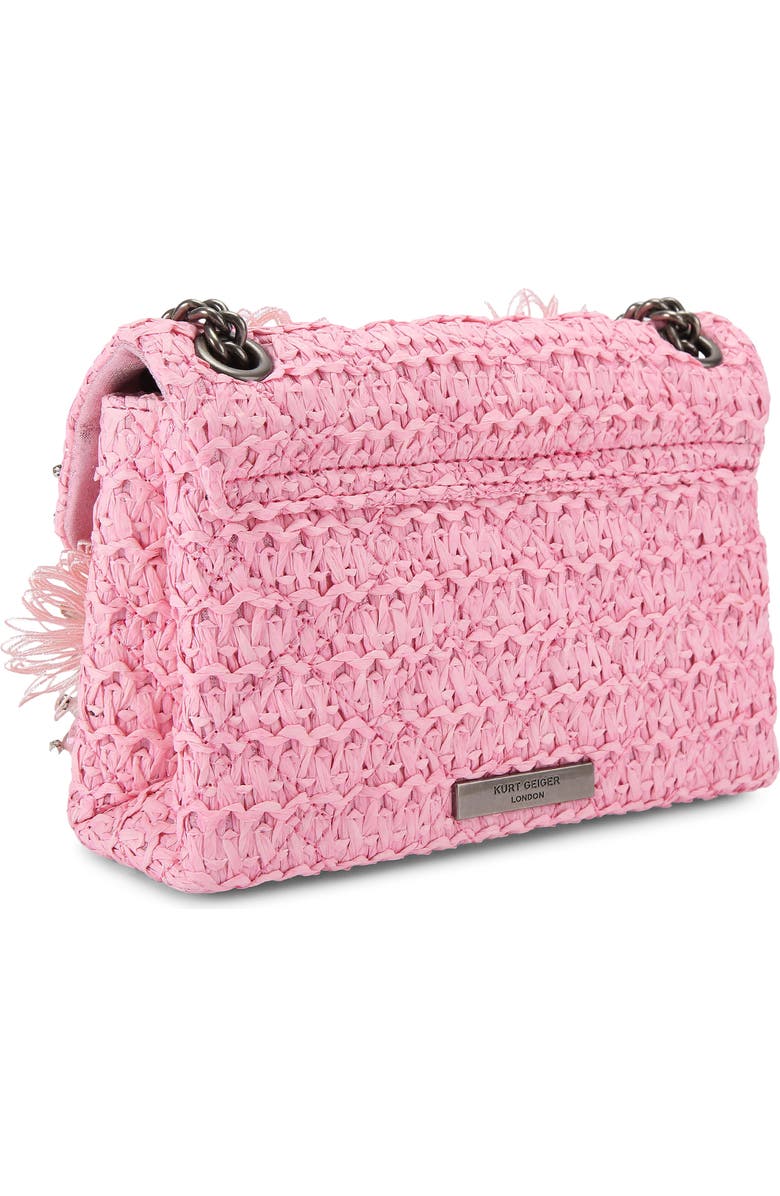 Kurt Geiger London Mini Kensington Raffia Convertible Shoulder Bag, Alternate, color, Pink