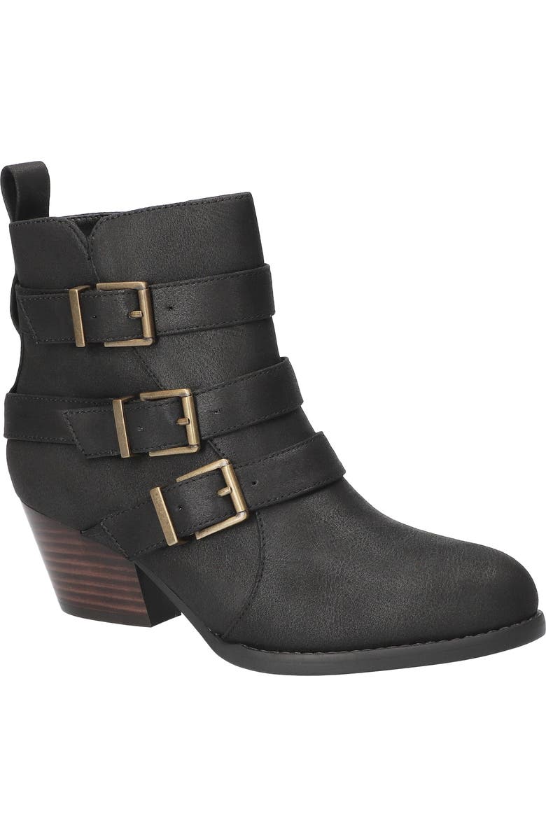 Bella Vita Bowie Buckle Strap Bootie - Multiple Widths Available, Main, color, Black