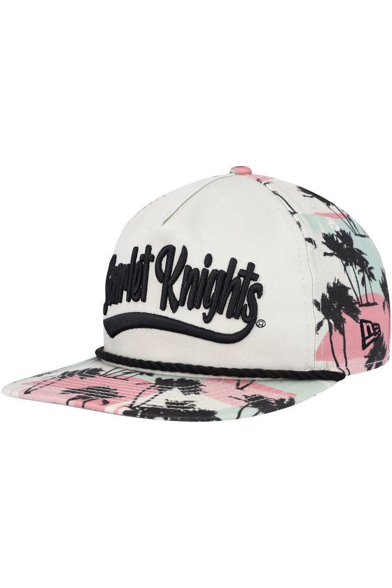 Men's New Era Cream Rutgers Scarlet Knights High Tide Golfer Snapback Hat, Alternate, color, Cream