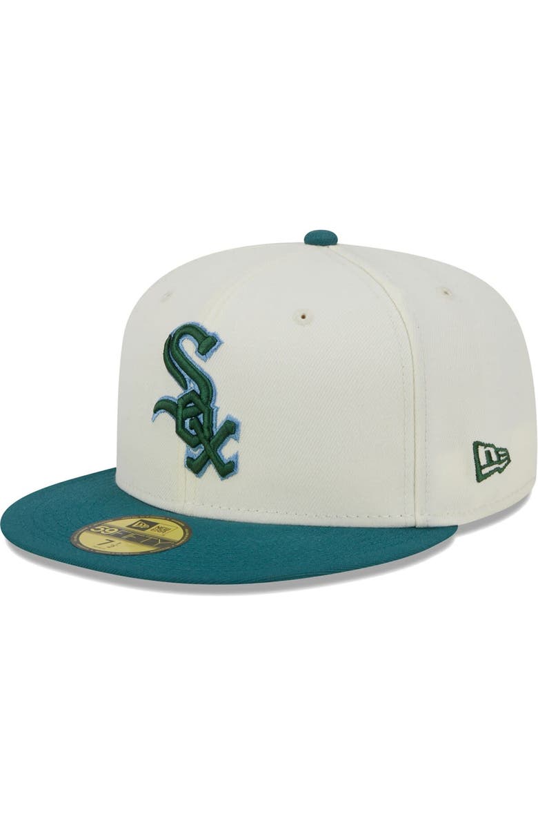 New Era Men's New Era Cream Chicago White Sox Chrome Evergreen 59FIFTY Fitted Hat, Alternate, color, Cream