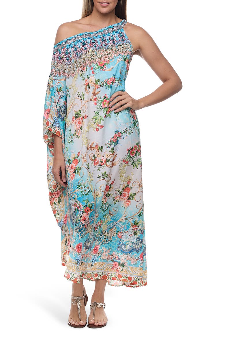 One Shoulder Maxi Dress, Main, color, BLUE