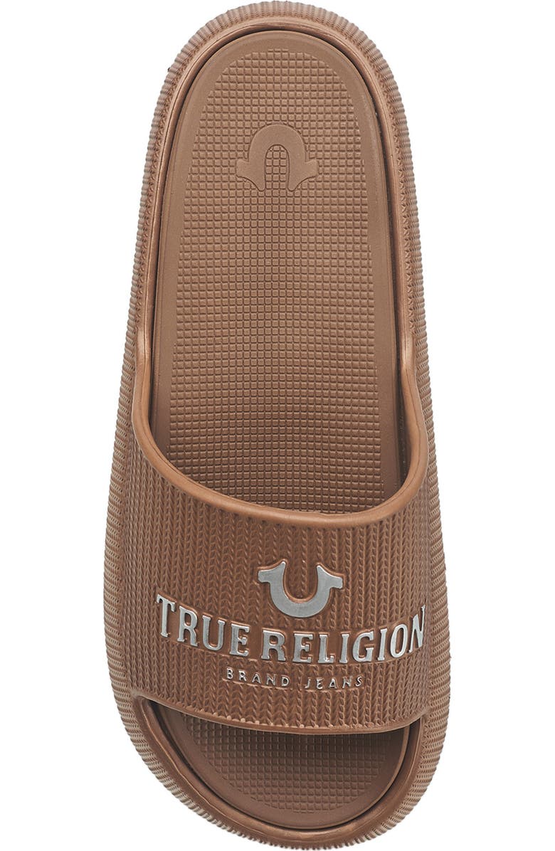 True Religion Meg Pool Slide, Alternate, color, Brown